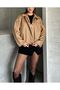 Bomber Jacket with Epaulet Detail, Oversized Suede Jacket - 2