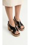 Cross Striped Open Front Women's High Straw Look Cork Wedge Heel Sandals Shoes - 7
