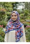 Floral Print Cotton Scarf– Summer Lightweight Soft Colorful Daily Hijab Scarf - 5