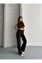 Women's Stoned Jean High Waist Wide-Leg Pants Brown - 8