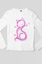 Cat Princess White Crew Neck Long Sleeve Combed Cotton Women's T-Shirt - 2