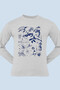 Life in the Sea Gray Crew Neck Long Sleeve Combed Cotton Men's T-Shirt - 2