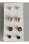 Minimal Colorful Studded 4 Pairs-8 Pieces Pearl Earring Set