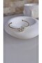 Zircon Stone Flower Figured Cuff Bracelet