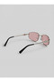 Lindon Frameless Face-Hugging Pink Glass Sunglasses with Silver Color Trendy Sunglasses - 5