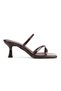Brown Patent Leather Heels for Women Sandals - 4