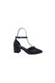 Ceylan 50 Women's Black Closed Toe Pointed Toe Stone Banded Evening Dress Shoes, Pack of Block Heel