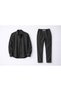 Men's Stretch Fabric Crepe Fabric Long Sleeve Shirt&Bottom - Unisex Top and Bottom 2-Piece Summer Set - 4