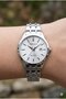 Round Case Women's Wristwatch |   31mm Steel Case, Silver Metal Band, Silver Dial - 2