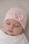 Baby Girl Bowknot Combed Cotton Hat – Newborn Cotton Soft Baby Hat - 3
