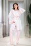 New Season Powder Shawl Collar Ruffled Summer Design Short Sleeve Maternity Maternity Dressing Gown Pajama Set - 2