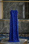 Women's Cobalt Blue Rope Strap Sequin D Deep Slit Evening Dress Mee1015 - 3