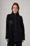 1054 Stone Detailed Zippered Trousers Suit - Black