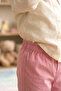 Girl's Peter Pan collar Piece Ecru Shirt & Pink Pants Set - 6