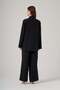 1054 Stone Detailed Zippered Trousers Suit - Black - 4