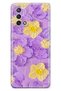 Oppo A74 Compatible Purple Yellow Floral Print Transparent Phone Case