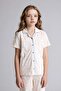 100% Cotton Floral Short Sleeve Buttoned Top Wide Cut Bottom 2-Piece Pajama Set Girls H2654A826Sp - 2