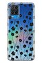 Oppo A54 Compatible Black Floral Print Transparent Phone Case
