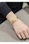 20mm Diameter Curved End Gold Color Steel Watch Band - 2