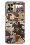 Oppo A54 Compatible Cowboy Western Collage Patterned Transparent Phone Case
