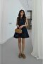 Dark Navy Blue Seam Detail Denim Dress - 3