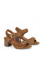 , Women's Genuine Leather Heels Sandals 1611050Z8416 Tan - 2