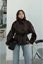 Acı Kahve Subsy Mock Neck Belted Trench Coat