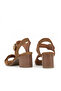 , Women's Genuine Leather Heels Sandals 1611050Z8416 Tan - 3