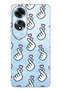 Oppo A60 Compatible Finger Heart Patterned Transparent Phone Case