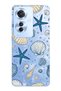 حافظة هاتف شفافة متوافقة مع هاتف اوبو رينو 11F 5G من نوع Sea Shell and Star منقوش