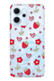 Oppo Reno 14F Compatible Strawberry and Heart Patterned Transparent Phone Case