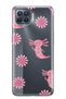Oppo Reno 4 Lite Compatible Pink Axolotl Patterned Transparent Phone Case