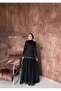 Hijab Shawl Detailed Stone Embellished Long Evening Dress – Palace Night Model - 4