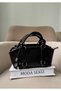Women's Timeless Trend Model Metal Accessory Detail Crisscross Straps Shoulder Bag - 3