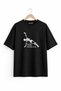 Unisex Crew Neck Black Design Tshirt with Pilates Skeleton Figure - 2