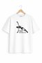 Unisex Crew Neck White Design Tshirt with Pilates Skeleton Figure - 2