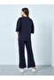 Navy Blue Printed T-Shirt and Flared Leggings Co-Ords - 5