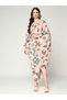 Peach Floral Print Fusion Readymade Draped Saree and Top Co-Ords - 3