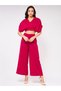 Magenta Fold Pleat Crop Top and Wide Leg Pants Co-ords - 7