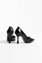 Women's Black Patent Leather Heeled Shoes Tr08Ms45L - 4
