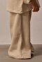 Beige Waffle Fabric Casual Trousers - 2