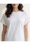 Women Beige Crew Neck Side Active T-Shirt - 4