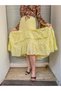 Yellow Color Ruffled Seersucker Skirt - 2