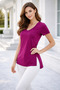 Women's Mürdüm Viscose Side Deep Slit V-Neck T-Shirt - 3