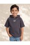 Boys Charcoal Hooded Short Sleeve T-Shirt - 5