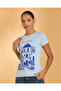 Women Blue Printed T-Shirt