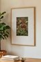 1 Piece Classic Flower Garden Vintage Painting with Natural Wooden Frame - 3