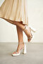 Women's White Heeled Sandals Tr12My01B - 6