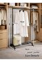 Double Rail Clothing Rack with Wheels 180cm, Convertible Dual Layer Garment Rack - 3