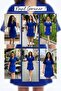 Women's Double-Breasted Collared Short Sleeve Dress Cobalt Blue, Black, Tan - 8